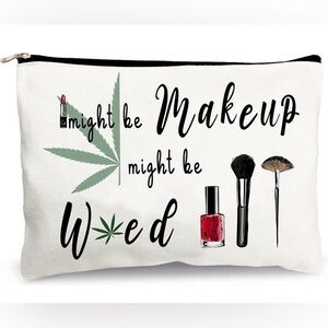 Mary Jane Humor Makeup & Travel Pouch | Canvas Cosmetic Organizer Bag
